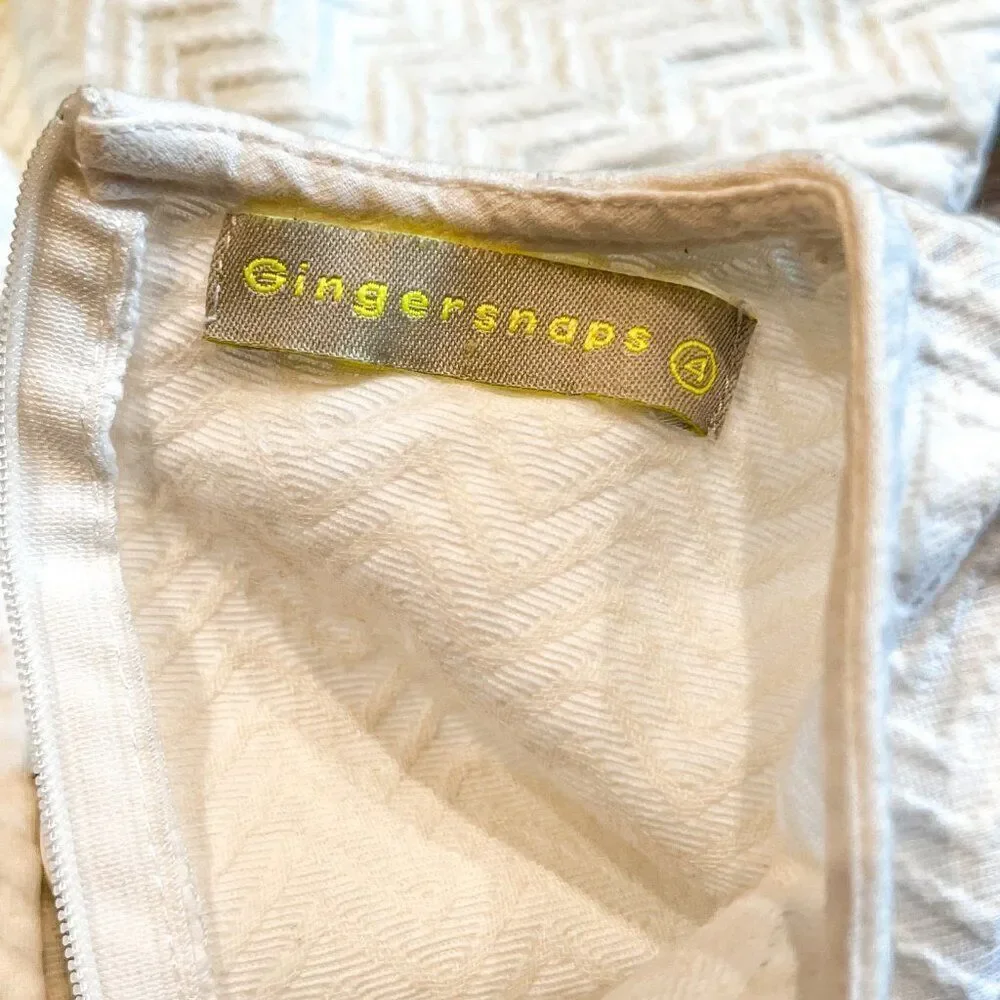 Gingersnaps Girls Dress White Chevron Top and Neon Spotted Bottom Size 4